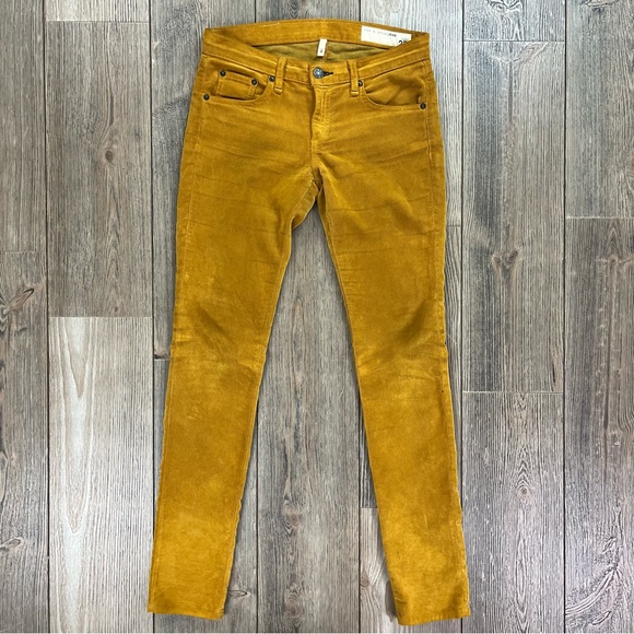 SOLD! Rag & Bone Skinny Jeans Corduroy Pants Saffron Yellow - Picture 4 of 12